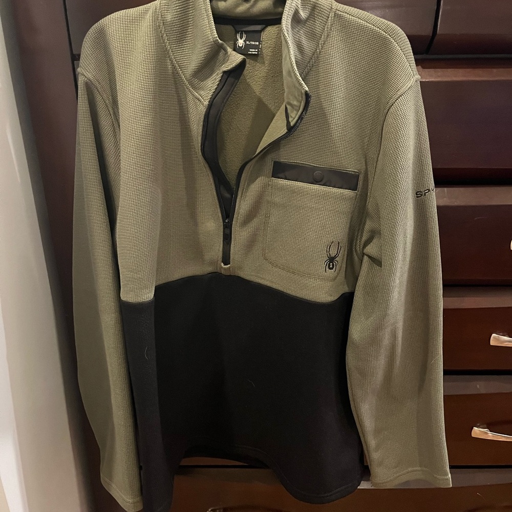Spyder Green and Black Quarter-Zip Pullover
